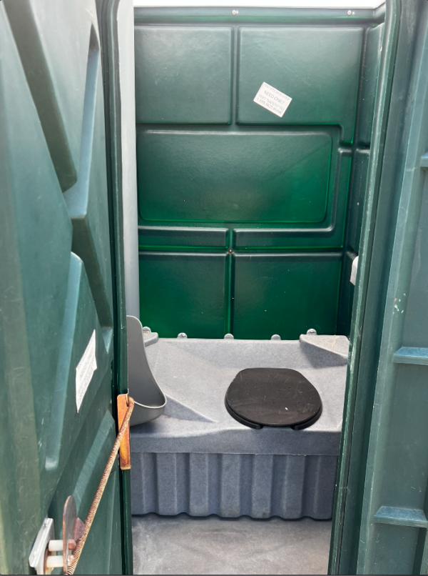 Inside Dark Green Porta Potty for Sale
